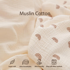 guruixu muslin cotton fabric closeup showing breathable weave.