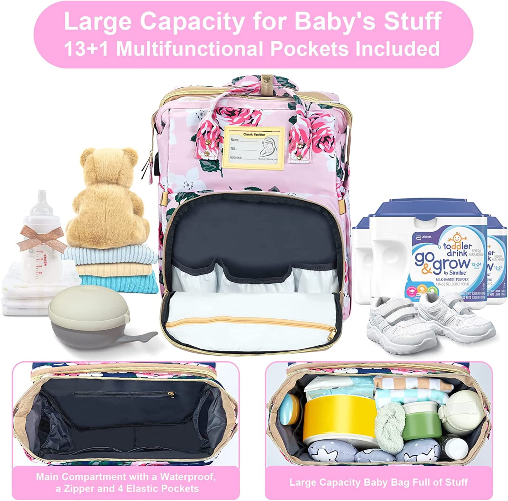 Gurzinn diaper bag backpack foldable setup for quick travel readiness