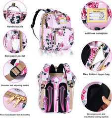 Gurzinn diaper bag backpack large capacity with 14 pockets for organized baby gear