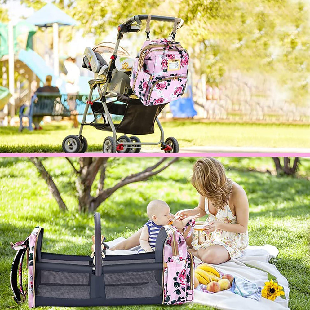 Gurzinn diaper bag backpack easy-access side pockets for wipes and small items