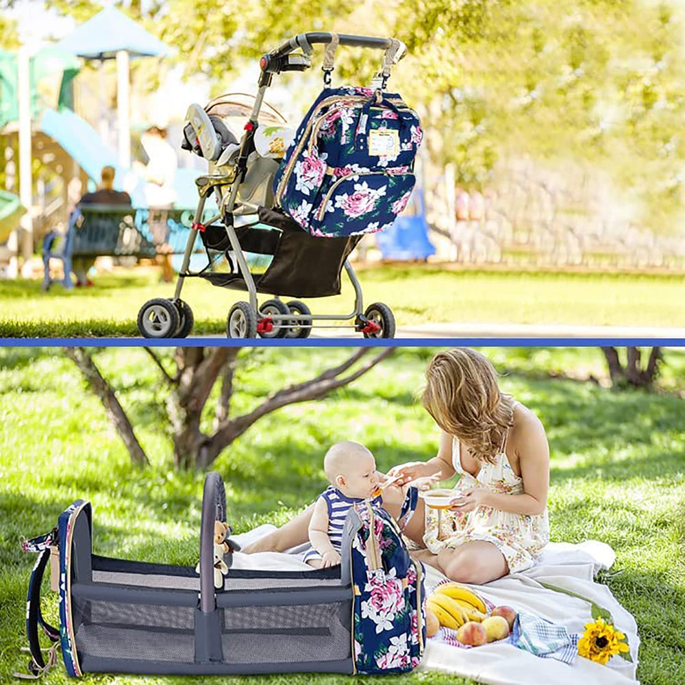 GurZinn diaper bag backpack unisex-design blue suits both moms and dads.