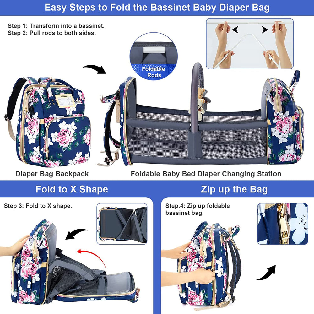 GurZinn diaper bag backpack waterproof-900d-oxford blue protects gear in all weather.
