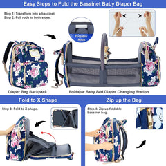 GurZinn diaper bag backpack waterproof-900d-oxford blue protects gear in all weather.