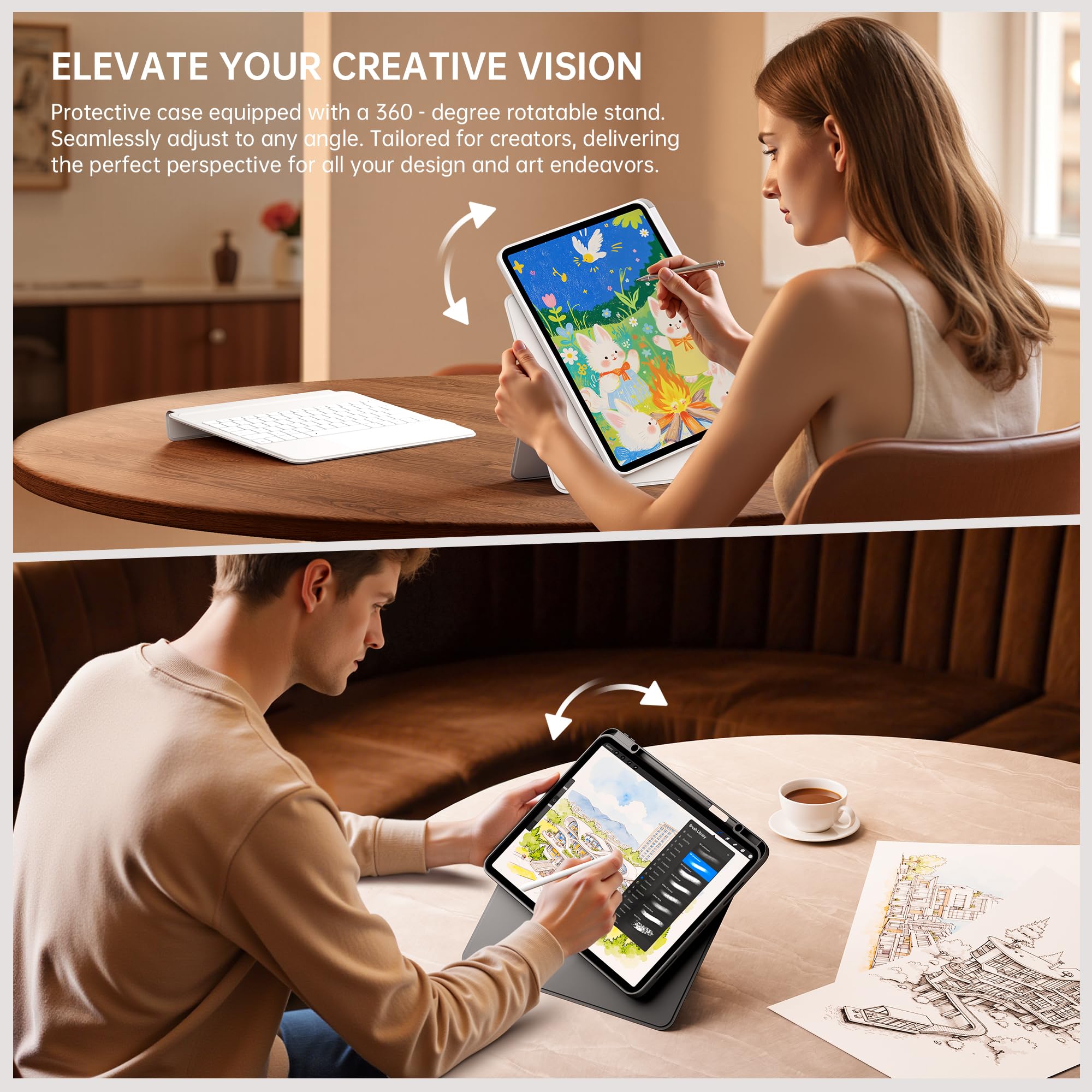 GUSGU SplitFolio iPad backlight with seven colors improves typing in low light.