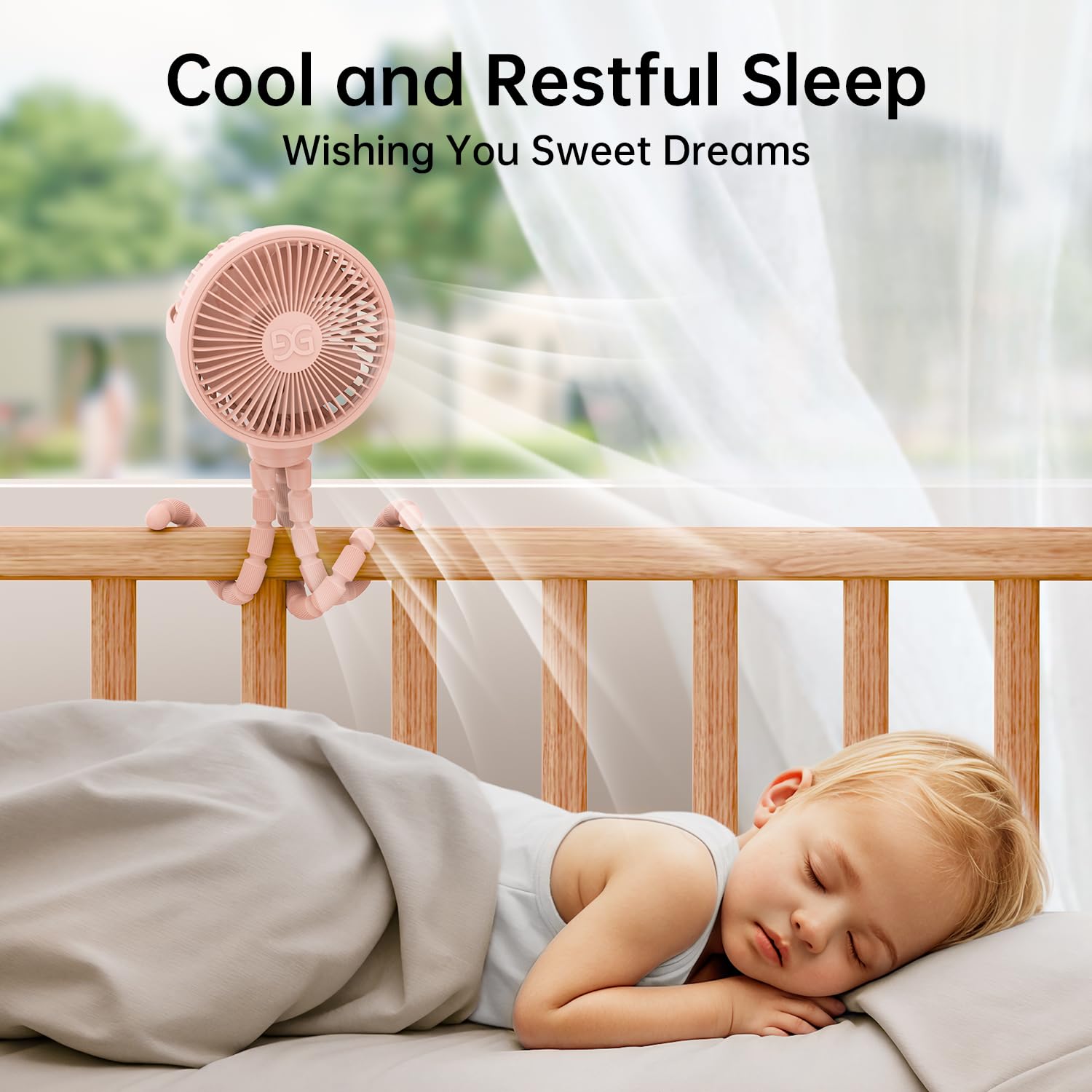 GUSGU stroller fan battery-life highlights long runtime across speeds