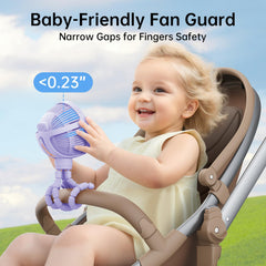 GUSGU clip-on fan with flexible tripod enables easy stroller or car mounting.
