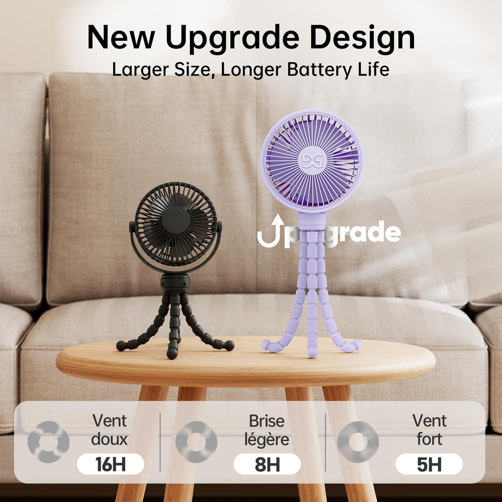 GUSGU fan delivers long battery life across multiple speeds for travel days.