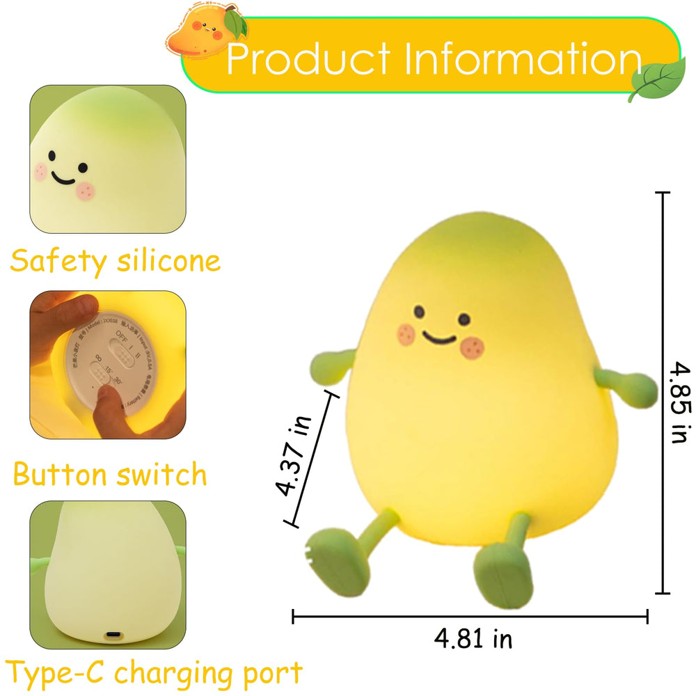 Gusweet Mango Shape Night Light base view with stand enables hands-free stories and video calls.