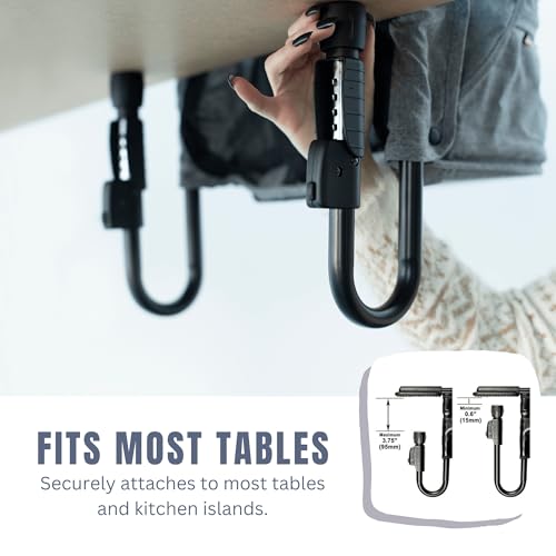 The guzzie+Guss Perch-clip-on-table-chair portable-dining keeps little one at the table.