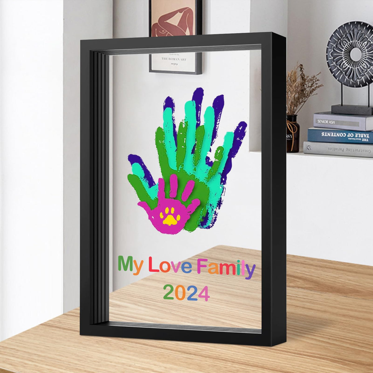 GVFYTD family handprint frame front view showing a lasting memories keepsake