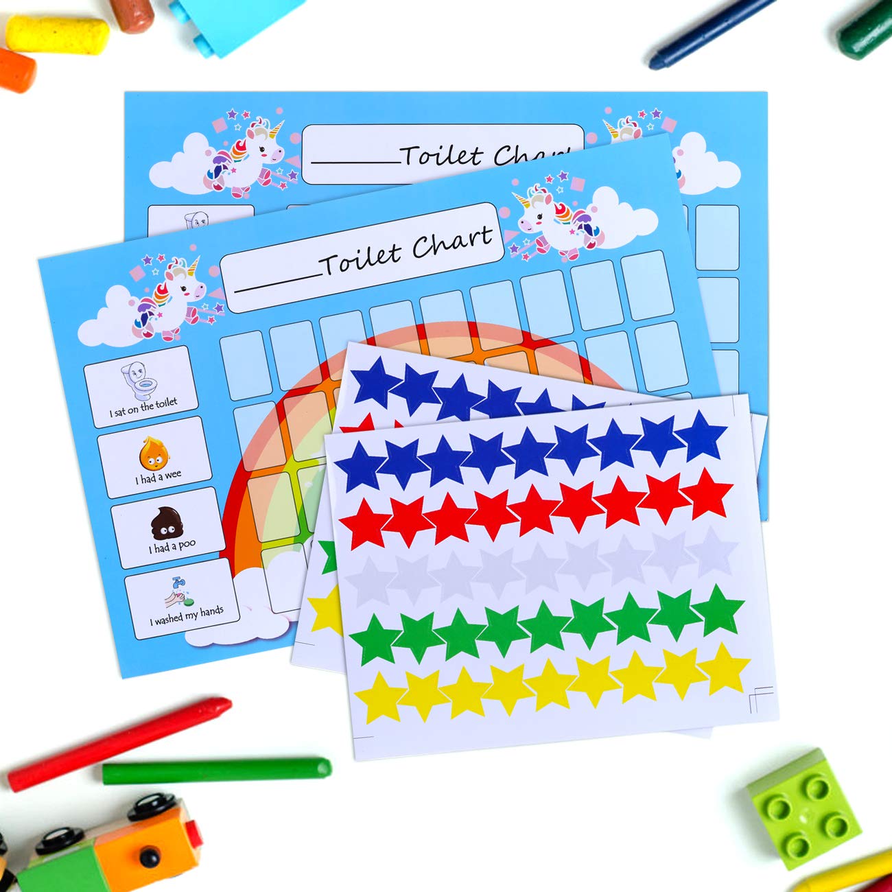 GWHOLE star stickers 270 provide motivation to complete chart cycles.