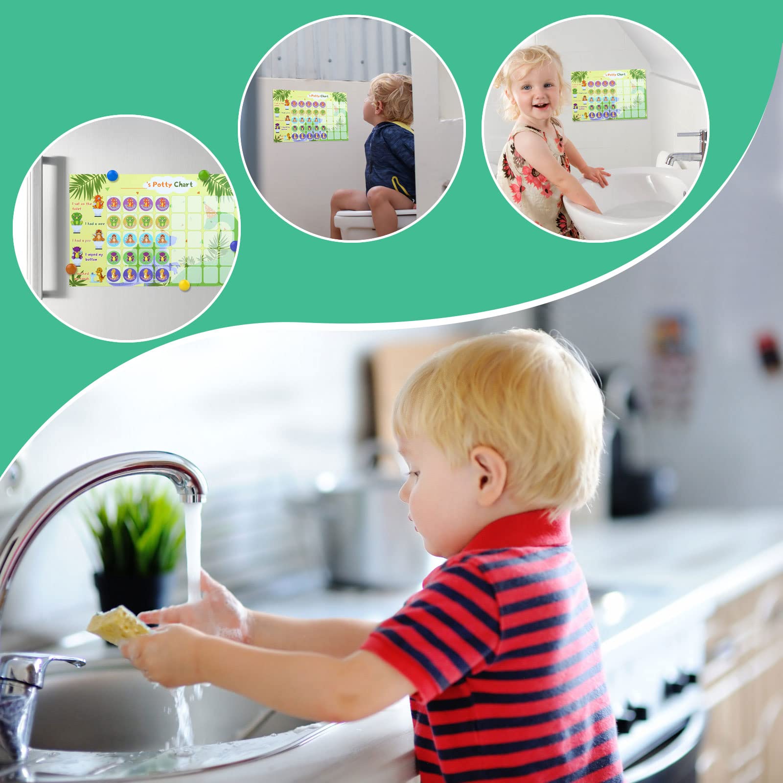 GWHOLE toilet training reward chart twin pack supports shared training