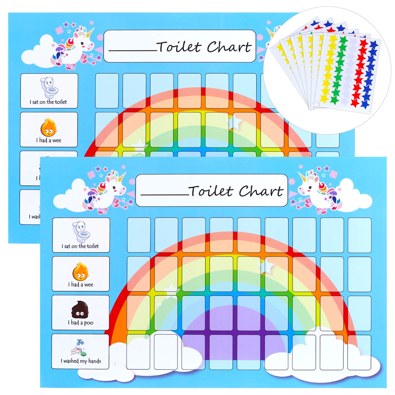 GWHOLE unicorn potty chart A4 inspires toddler potty training.