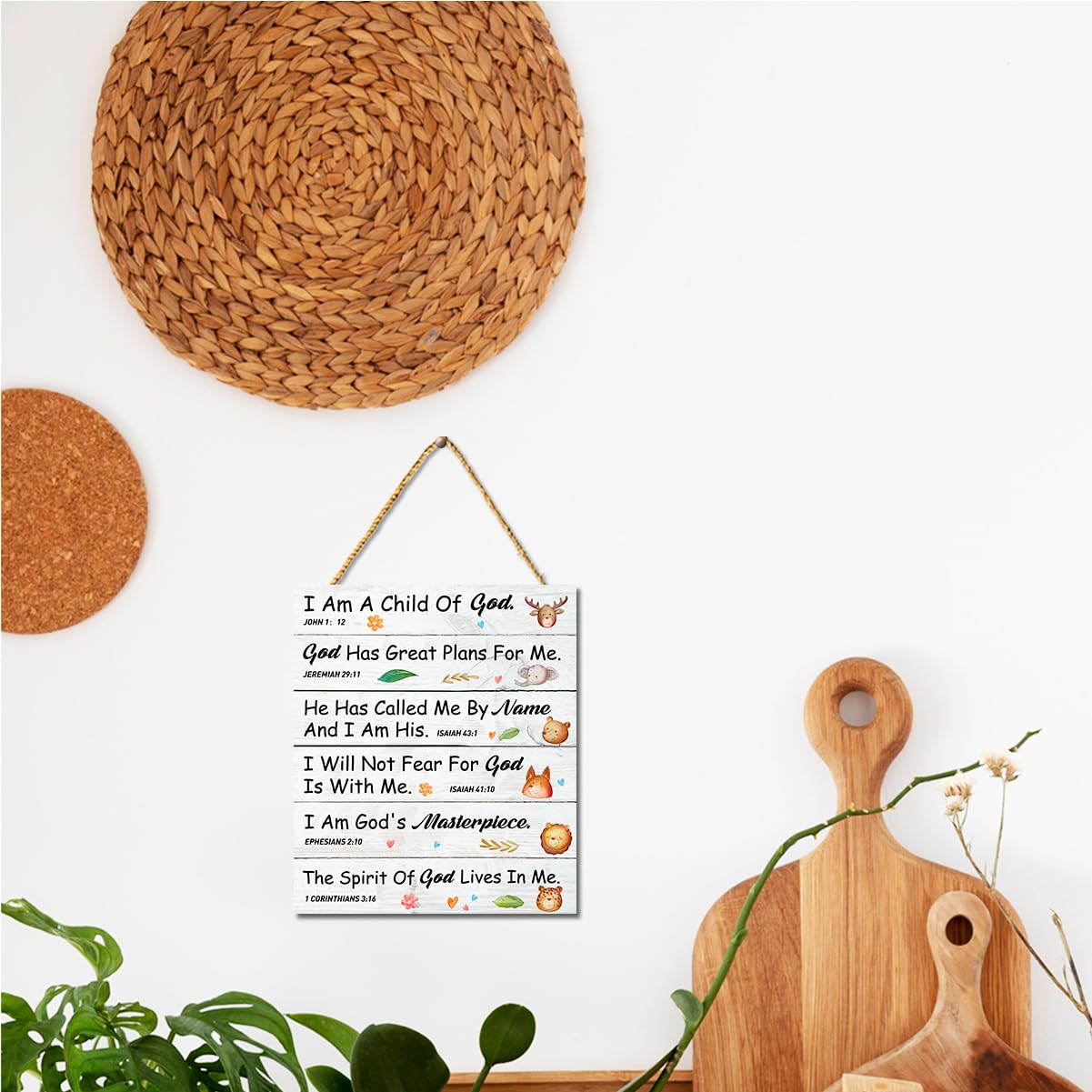 Gwisml I am a Child of God plaque displays vivid color for bright classroom motivation