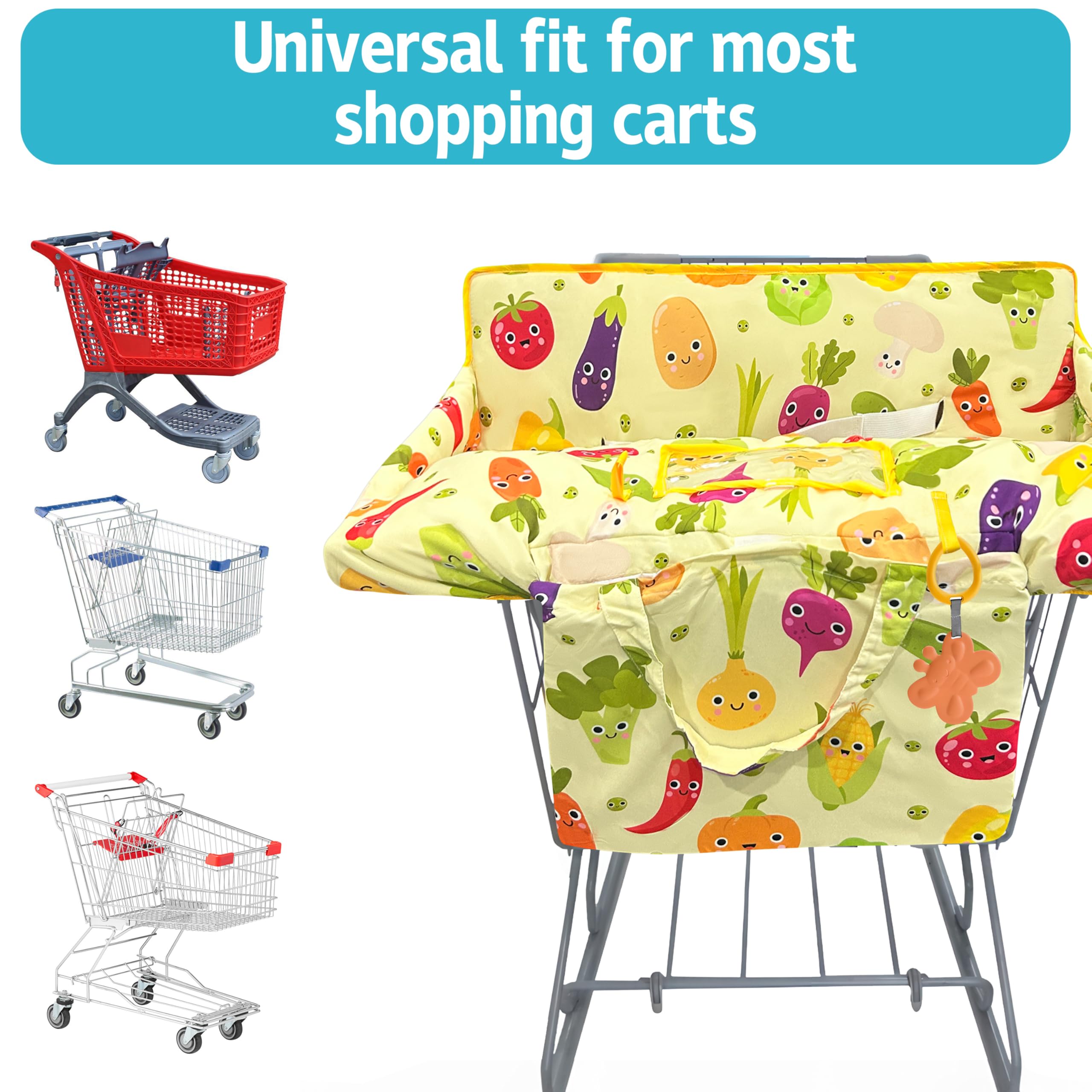 gxfcymxbd shopping cart cover hanging rings hold toys for entertainment