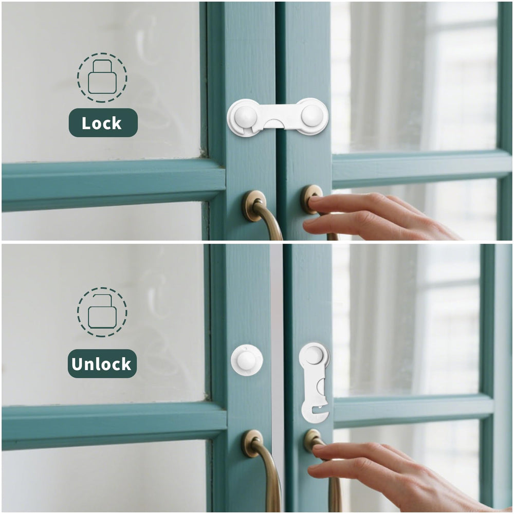 GXXFXT cabinet locks engaged on a drawer for child safety