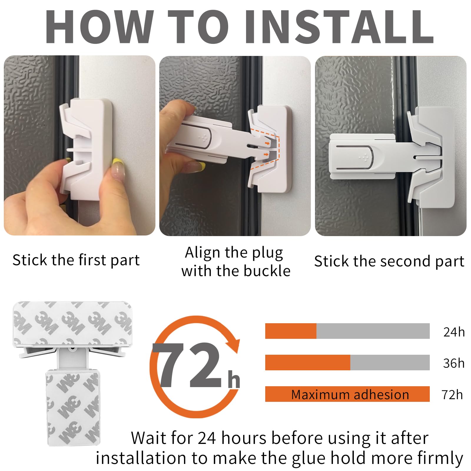 GXXFXT fridge lock one-hand operation enables convenient adult use.