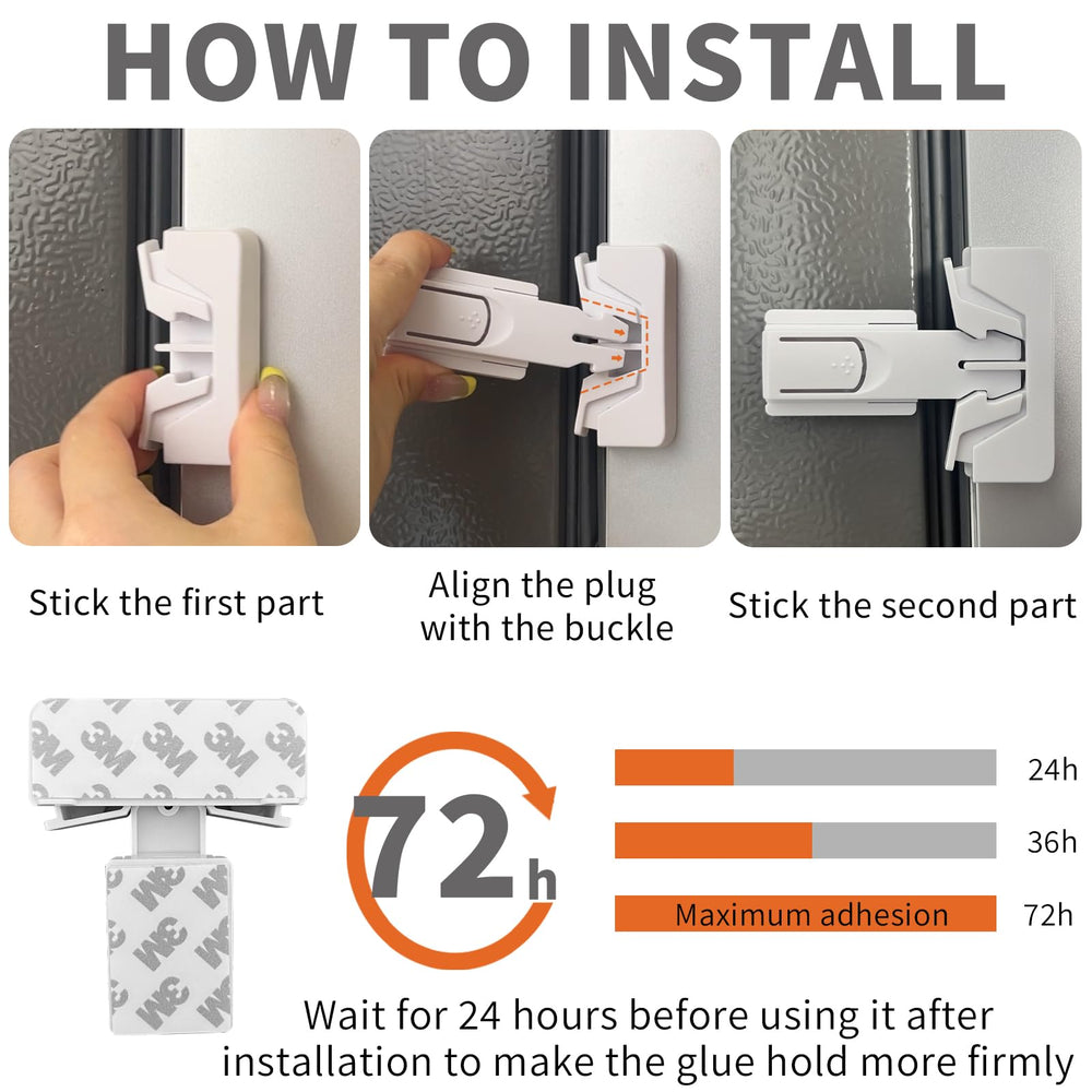 GXXFXT fridge lock one-hand operation enables convenient adult use.