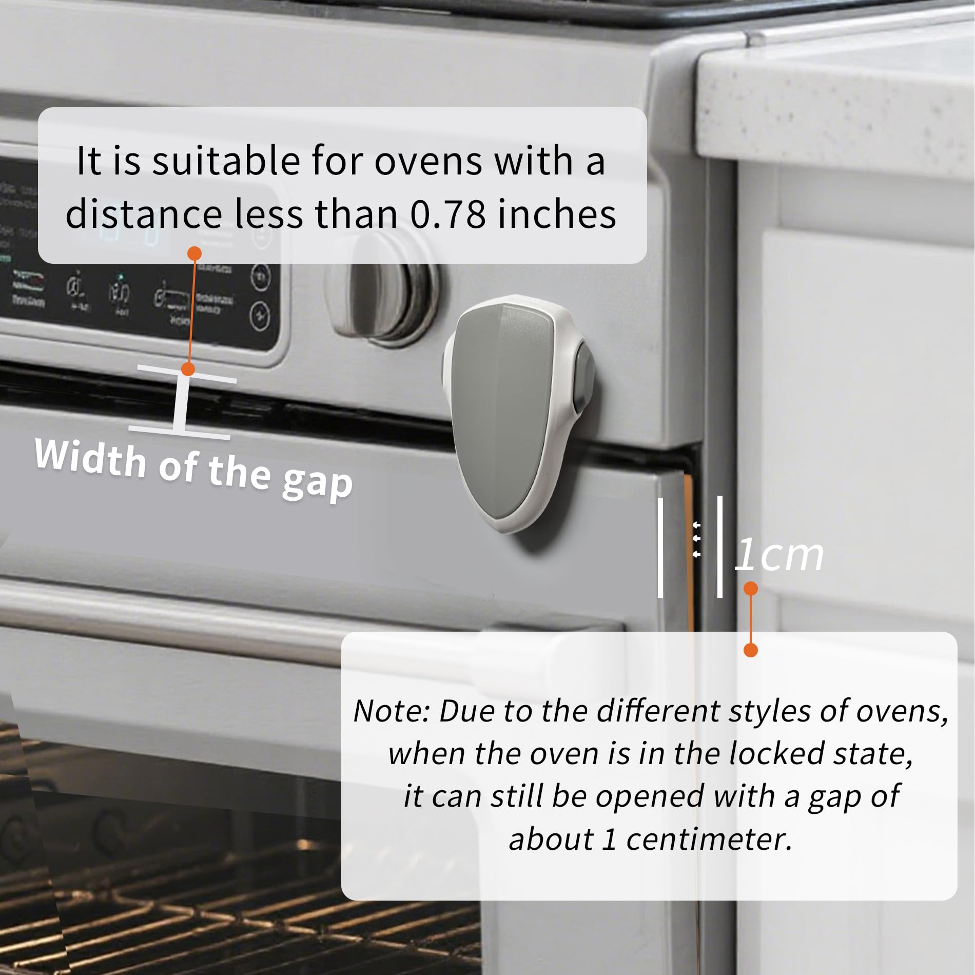 GXXFXT oven door on view shows easy placement and safety reminder during cooking.