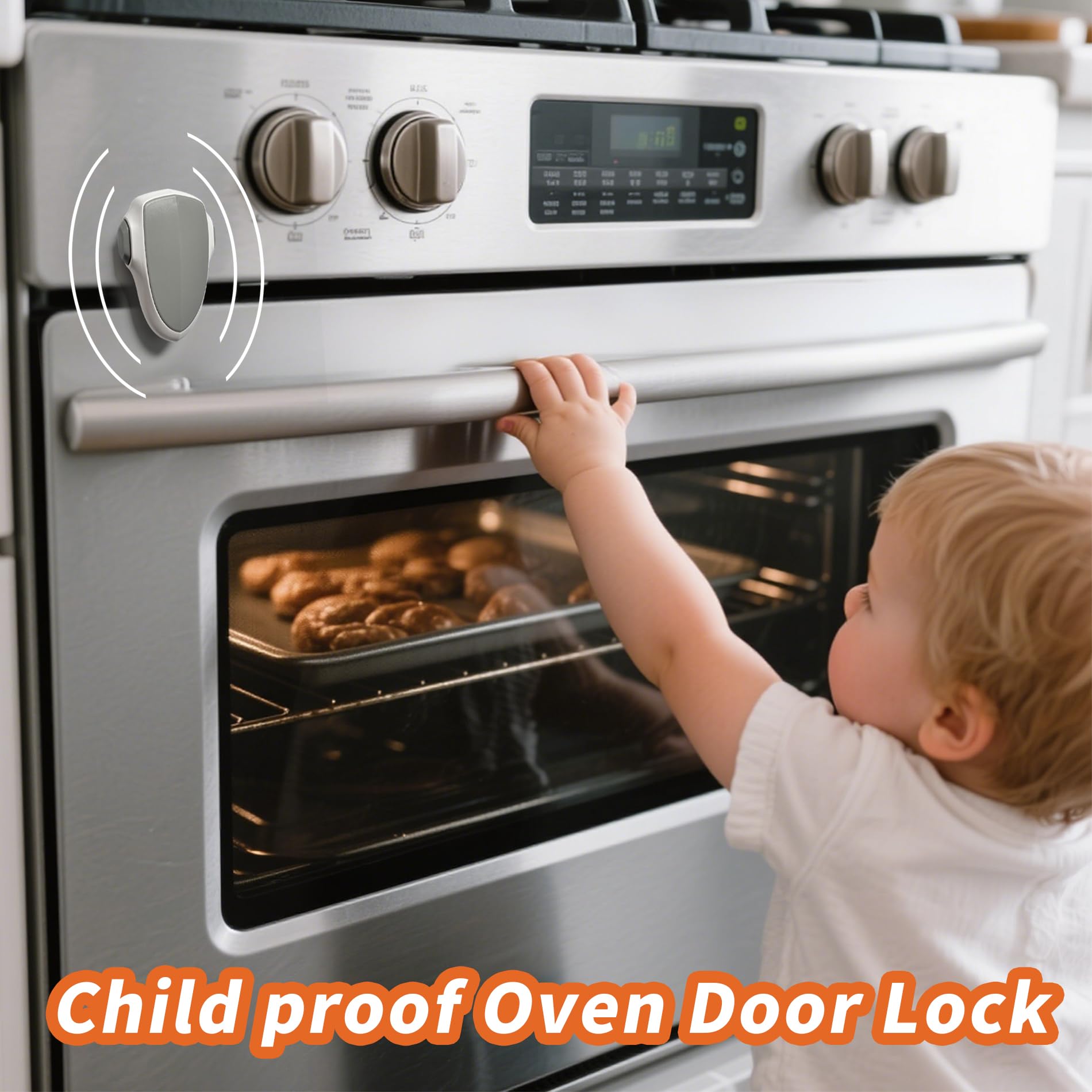 GXXFXT oven lock adhesive tape installation demonstrates tool-free setup and clean removal.