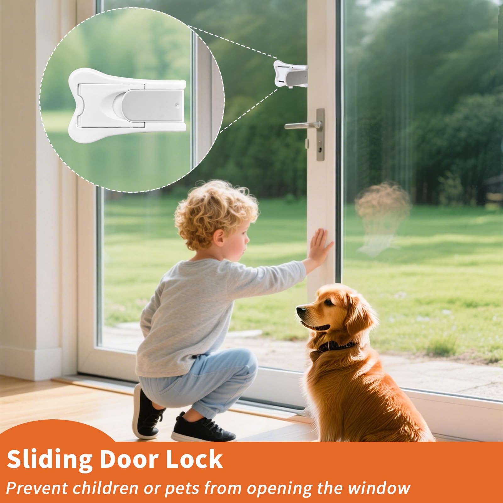 GXXFXT sliding windows lock close-up highlighting no-drill installation for secure opening control.