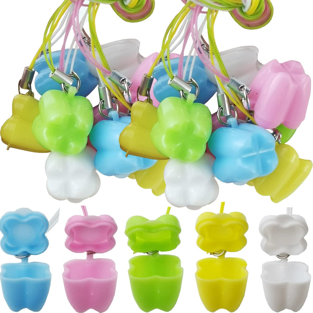 GXXMEI tooth saver necklace color pack shows color variety for kids' teeth storage.