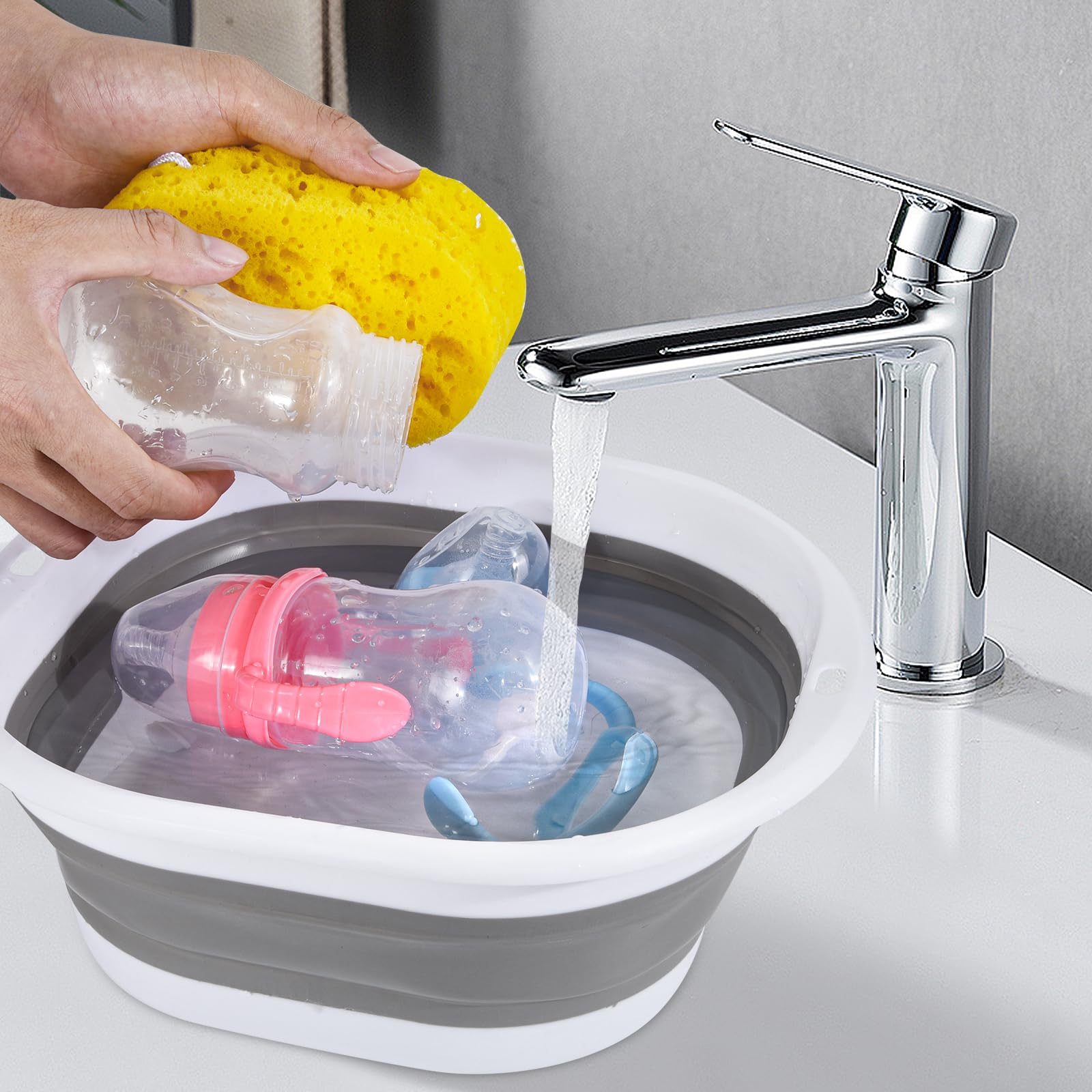 GYangBingT foldable basin packed in a bag, ideal for picnics.