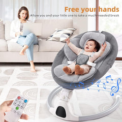 GYARING baby swing grey timer setting illustrates auto-off for routines