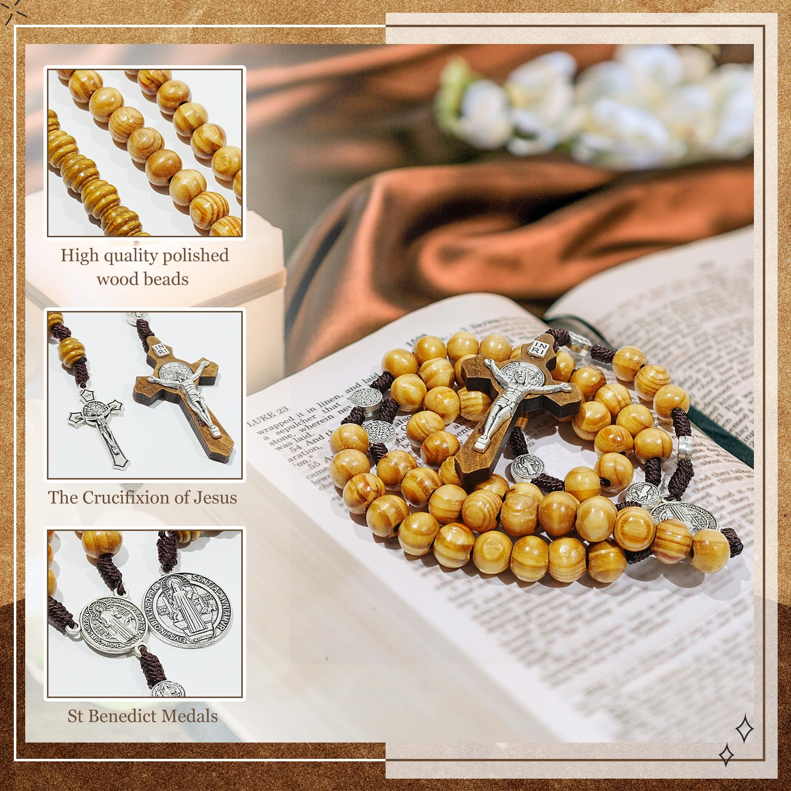 GZJINYUAN Pocket prayer bead rosary, portable companion for on-the-go devotion.