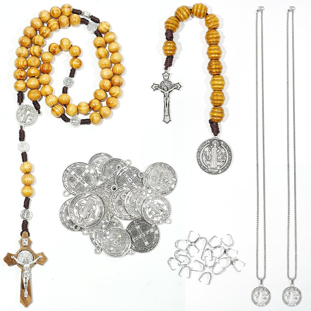 GZJINYUAN St Benedict medal 0.9 inch close-up, durable keepsake for devotion.
