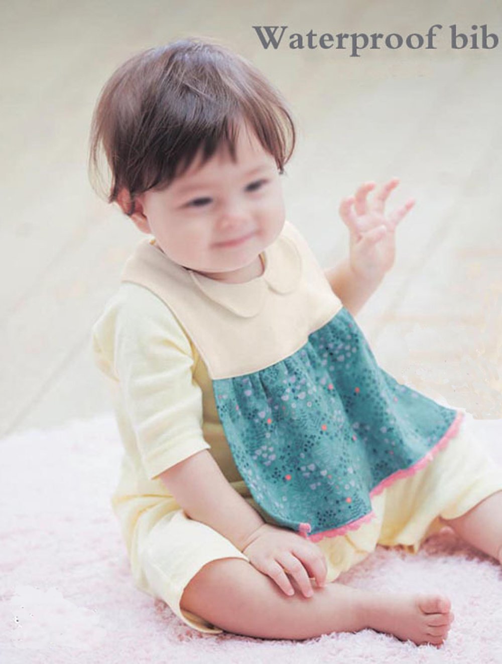 GZMM baby bib princess type adjustable snaps demonstrate grow-with-you fit