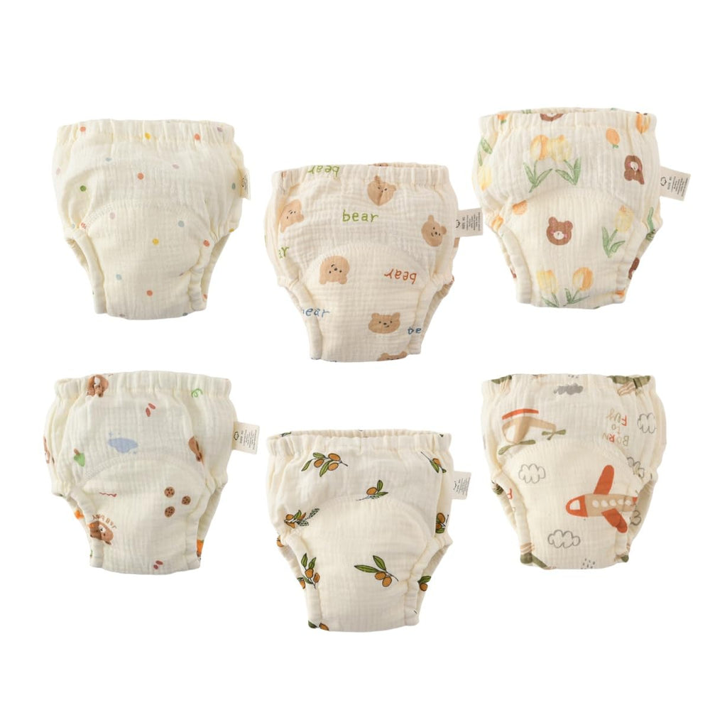 GZMM Baby Training Underpants front view show soft cotton muslin ideal for sensitive skin.