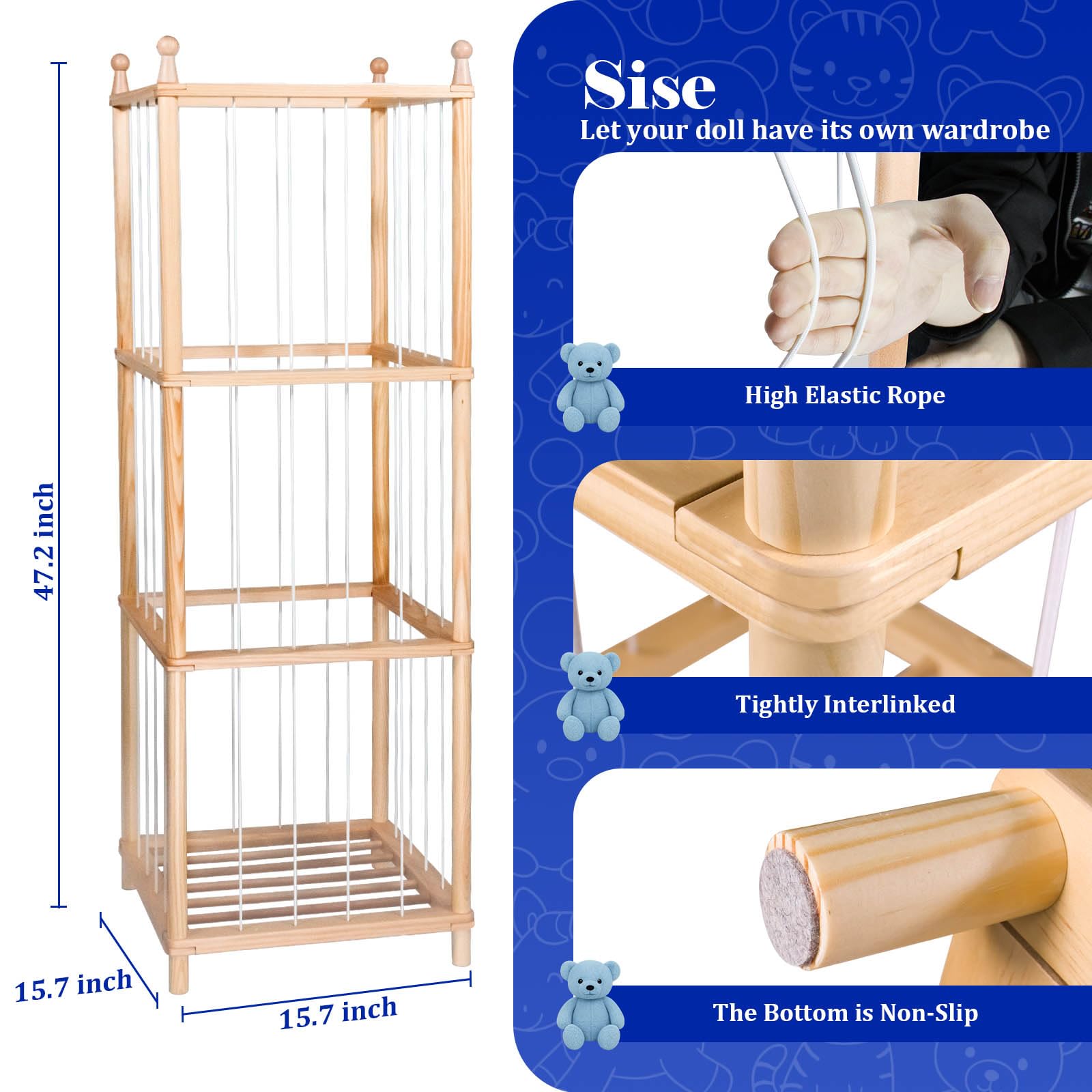GZQXHOME stuffed-animal-storage-easy-assembly illustrates tool-free setup for quick room updates.