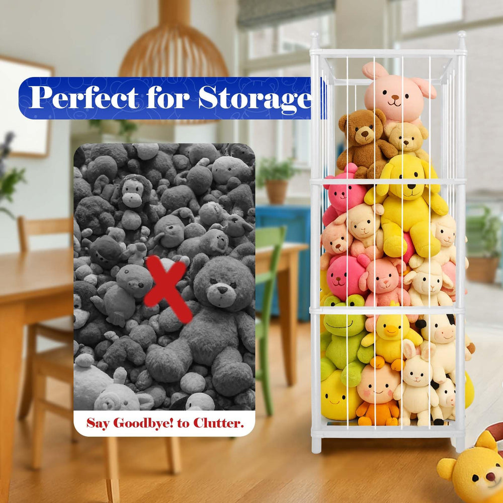 GZQXHOME stuffed animal storage elastic band close-up showing secure plush support.