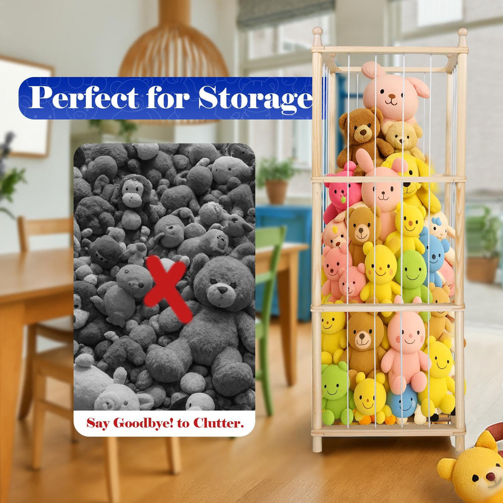 GZQXHOME stuffed-animal-storage-nursery-decor complements playroom aesthetics while keeping plushies organized.