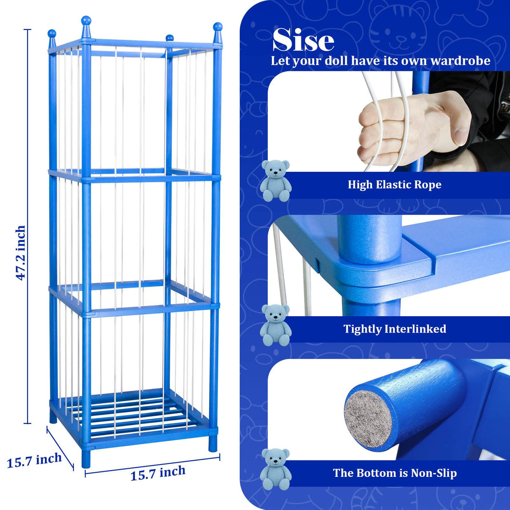 GZQXHOME stuffed animal storage wooden base emphasizes sturdy construction for long-lasting organization