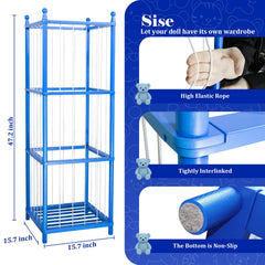 GZQXHOME stuffed animal storage wooden base emphasizes sturdy construction for long-lasting organization