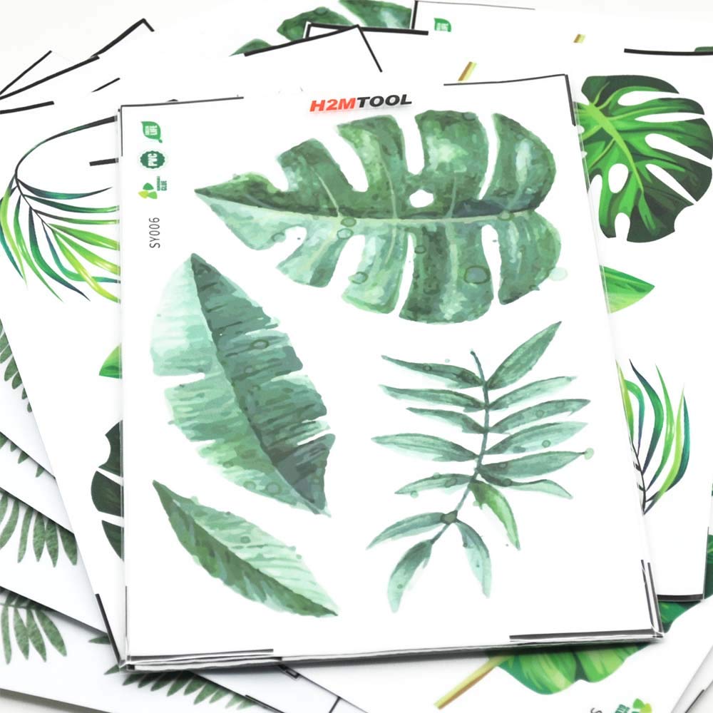 H2MTOOL leaf wall decal eco-friendly vinyl for creative wall accents.