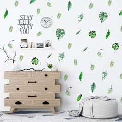 H2MTOOL leaf wall decal green color closeup shows vibrant non-toxic vinyl.
