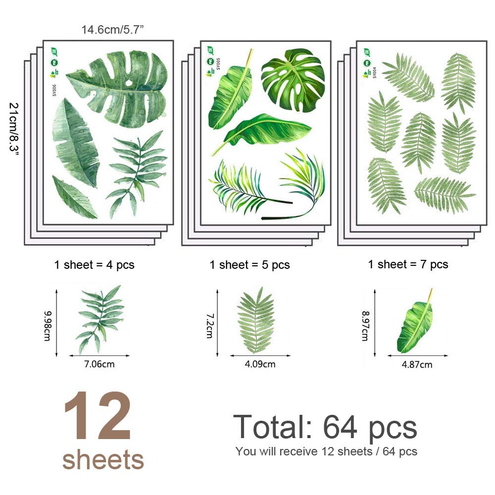 H2MTOOL leaf wall decal kids room decor on laptops and furniture.