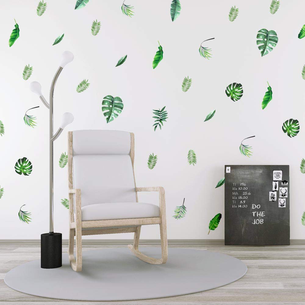 H2MTOOL leaf wall decal removable without wall damage for renters.