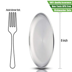 HaWare kids stainless steel plates 8-inch ready for everyday meals with durable, kid-friendly design