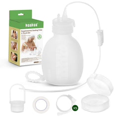 Haakaa 120ml silicone pouch ideal for portable breast milk supplementation.
