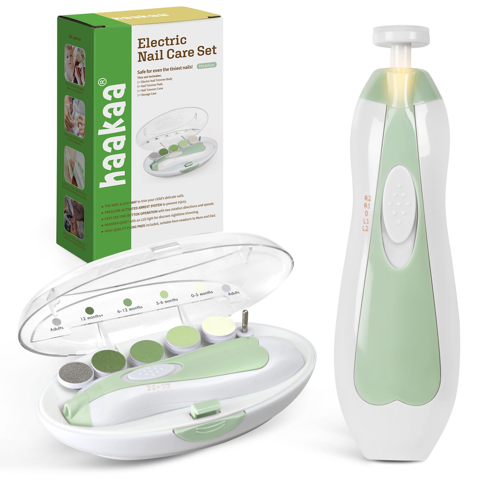 haakaa Baby Nail File with LED light for precise trimming of tiny nails