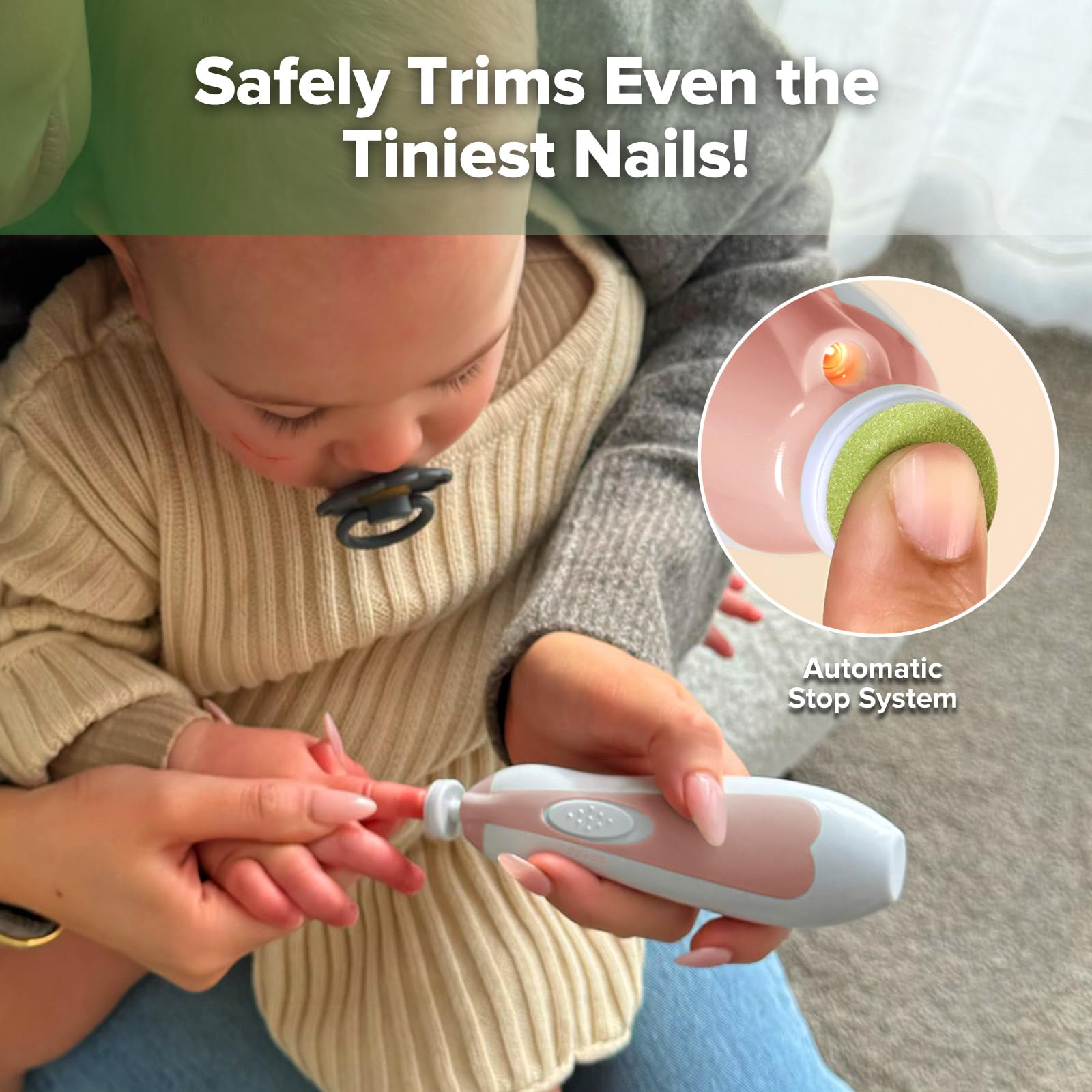 haakaa baby nail trimmer with LED light enables accurate nail work in low light.