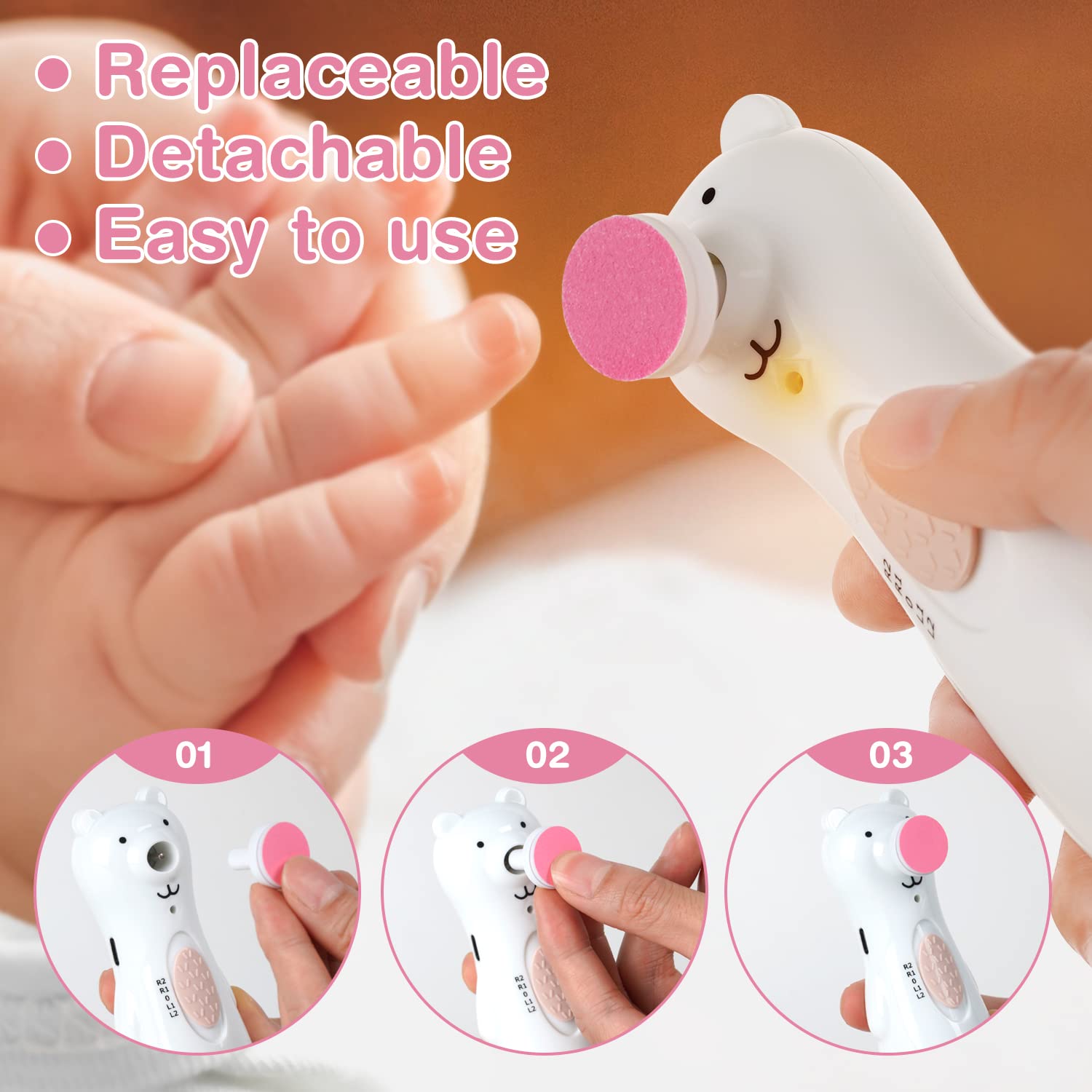 haakaa baby nail trimmer pads closeup sandpaper