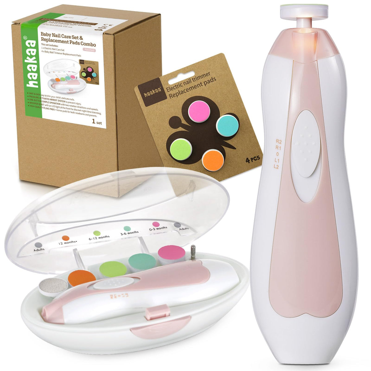haakaa baby nail trimmer pressure safety system in use for gentle newborn care.
