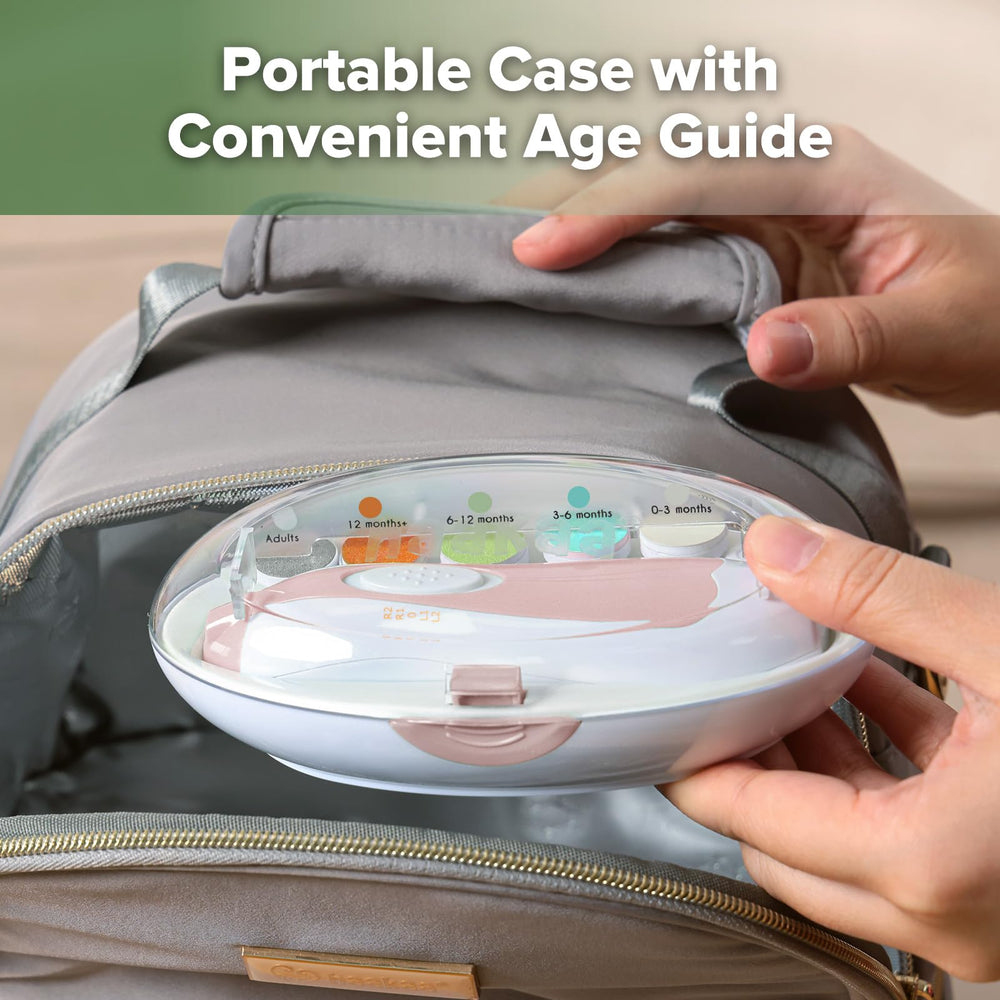 haakaa baby nail trimmer travel case illustrates convenient portability.