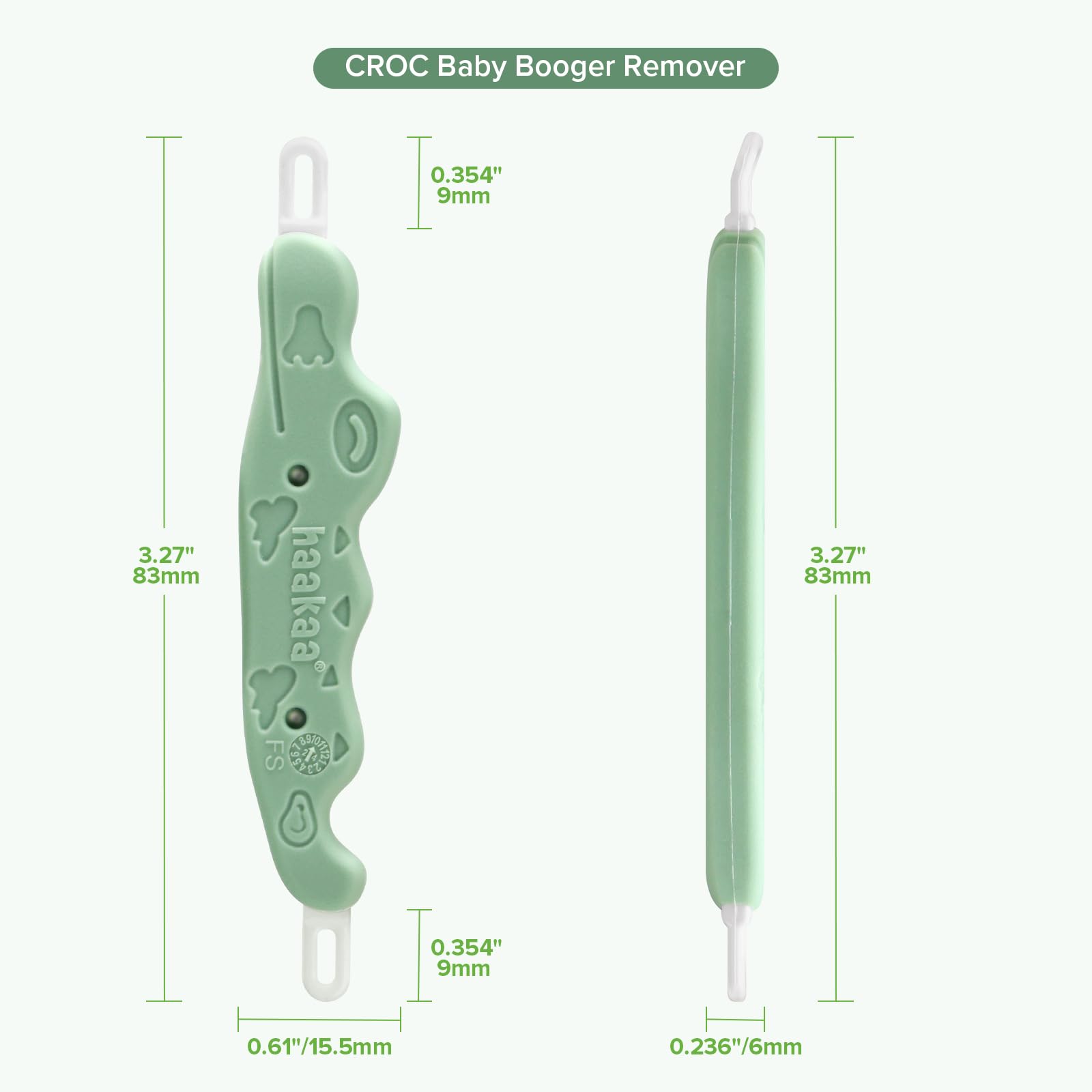 haakaa baby nose cleaner crocodile-detail texture enhances engagement during routine care