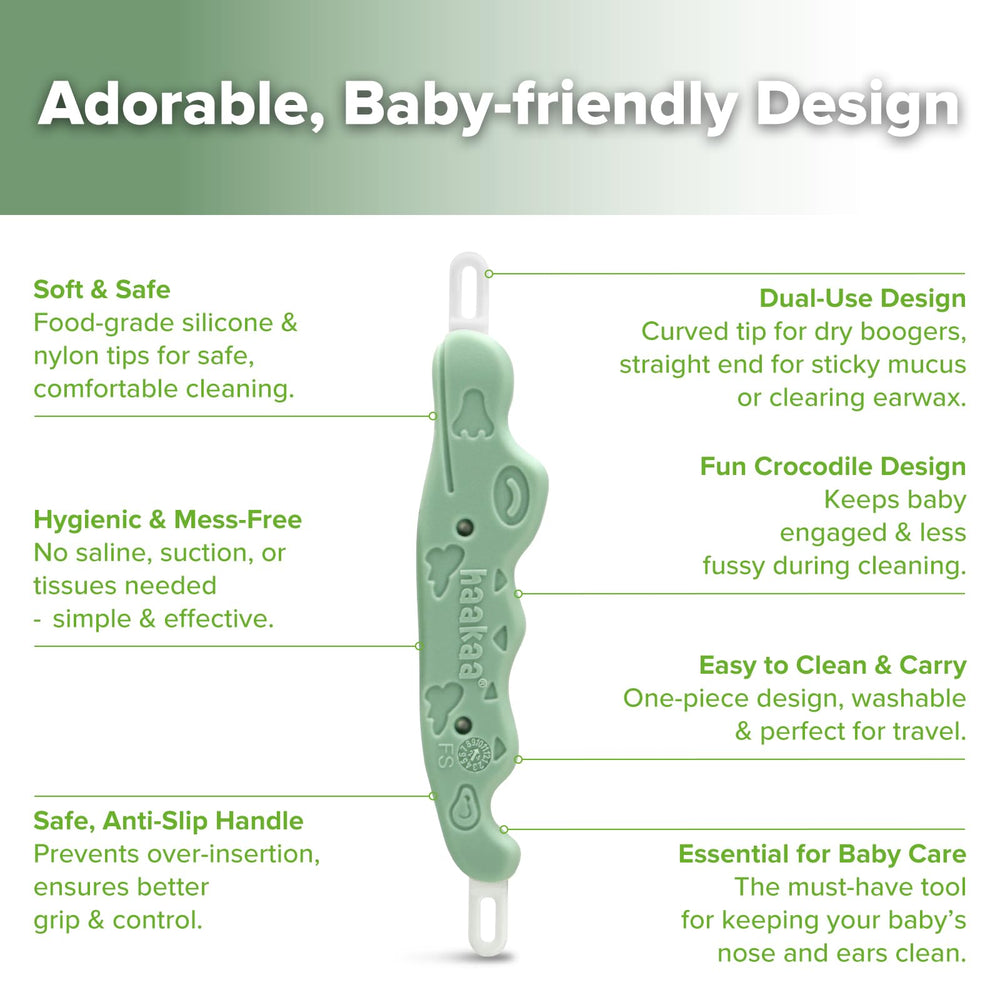 haakaa baby nose cleaner short scoop end helps remove dried boogers safely